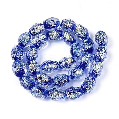 Handmade Foil Glass Beads Strands FOIL-N033-02B-1