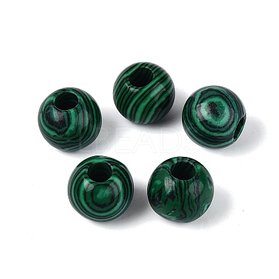 Synthetic Malachite European Beads G-Q602-09C-06-1