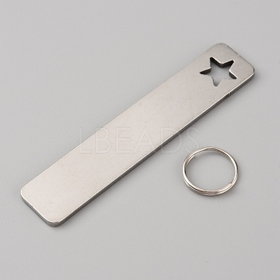 304 Stainless Steel Keychain KEYC-WH0004-35P-1