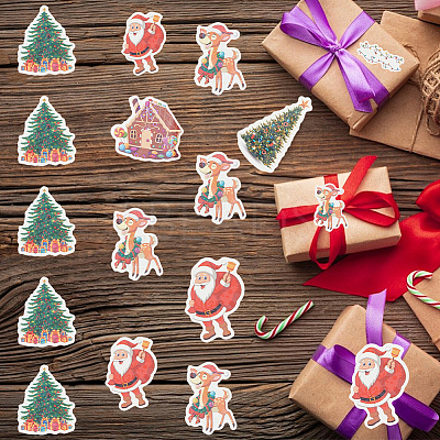 1 Bag Christmas Theme Paper Self-Adhesive Stickers DIY-SC0032-88-1