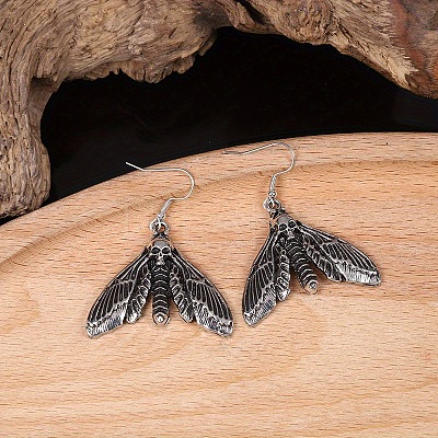 Alloy & Brass Moth Dangle Earrings for Women WG461A9-01-1