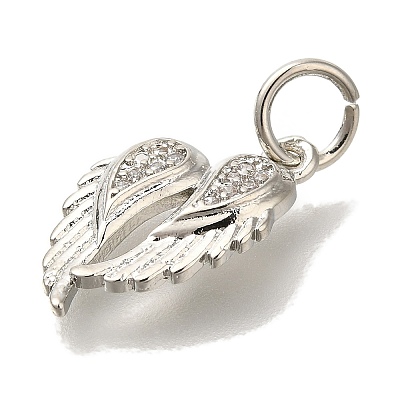 Brass Micro Pave Cubic Zirconia Pendants KK-Q001-06P-1