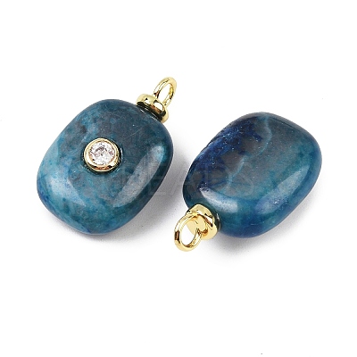 Dyed Natural Blue Agate Pendants KK-B157-42F-08-1