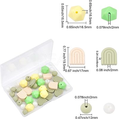 6 Style Food Grade Eco-Friendly Silicone Beads SIL-CA0001-39-1