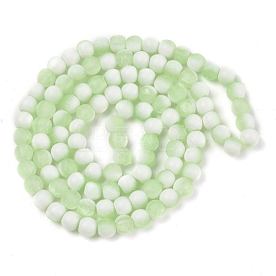 Frosted Crackle Glass Beads Strands GLAA-U001-6mm-M09-1