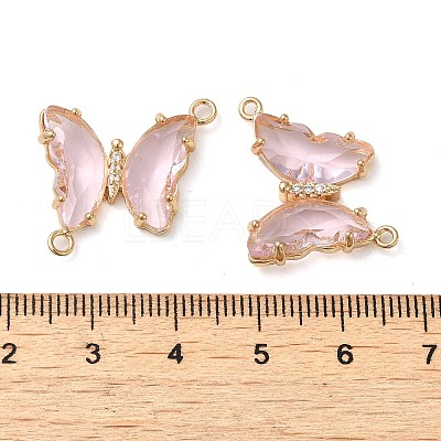 Brass Pave Faceted Glass Connector Charms FIND-Z020-04I-1