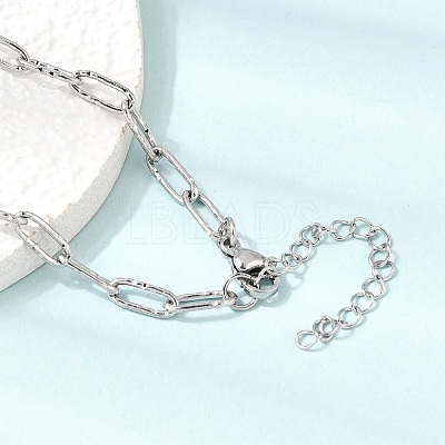 4MM 304 Stainless Steel Textured Paperclip Chain Necklaces for Man and Women SA-CBAB767-12P-1