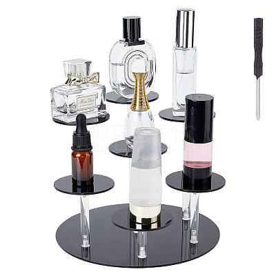 7-Tier Flat Round Acrylic Minifigures Organizer Display Risers ODIS-WH0038-44B-1