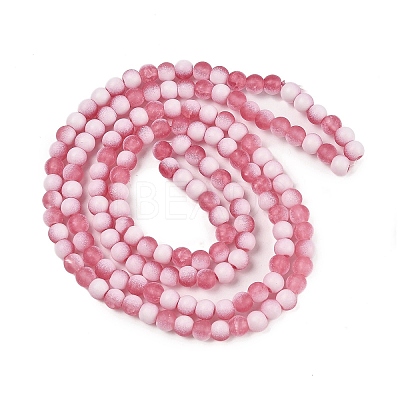 Frosted Crackle Glass Beads Strands GLAA-U001-8mm-M13-1