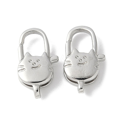 Brass Lobster Claw Clasps KK-F893-12P-02-1