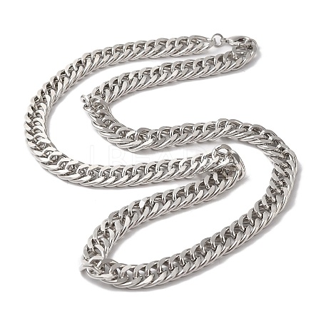 Iron Cuban Link Chain Necklaces for Women Men NJEW-A028-01J-P-1