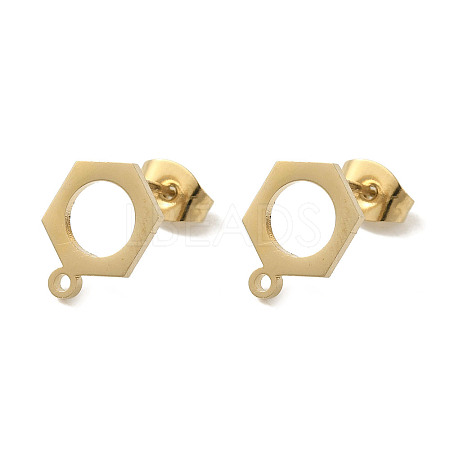 Ion Plating(IP) 304 Stainless Steel Stud Earring Findings STAS-I206-76G-1