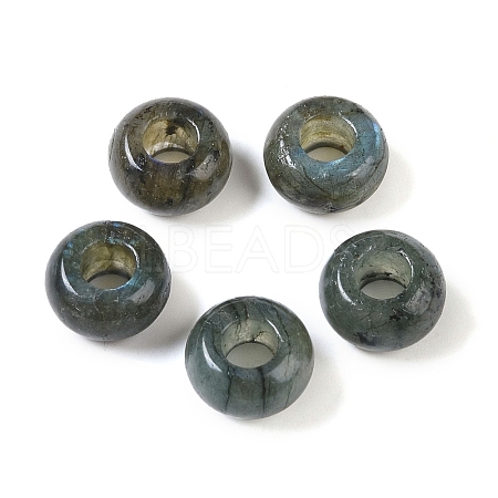 Natural Labradorite European Beads X-G-G740-14x8mm-37-1