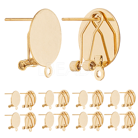 10Pcs 304 Stainless Steel Stud Earring Findings STAS-SP0001-88A-G-1
