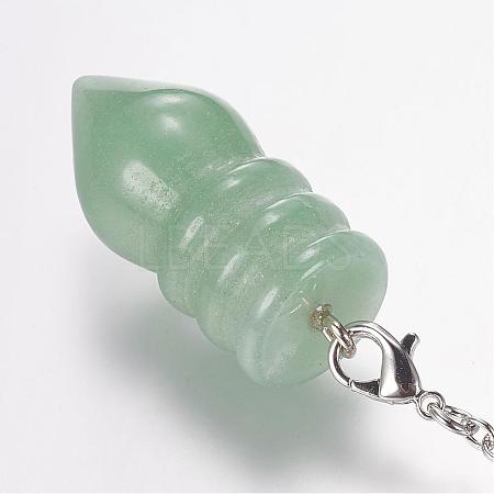 Natural Green Aventurine Pointed Dowsing Pendulums G-E338-07C-1