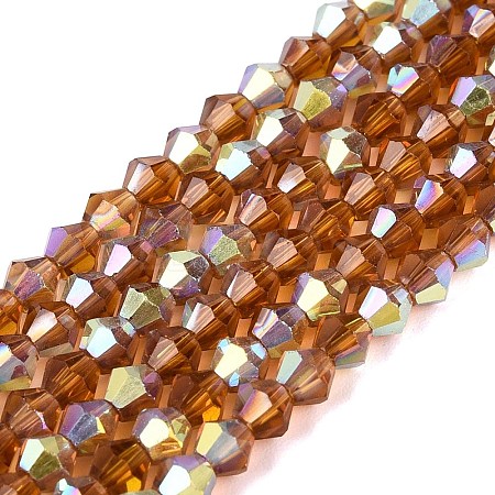 AB Color Plated Transparent Glass Beads Strands GLAA-G127-01-01I-1