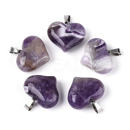 Natural Banded Amethyst Pendants G-N361-01P-03-1