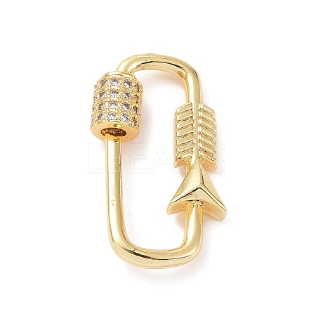 Brass Micro Pave Clear Cubic Zirconia Keychain Clasps ZIRC-TAC0005-02B-G-1