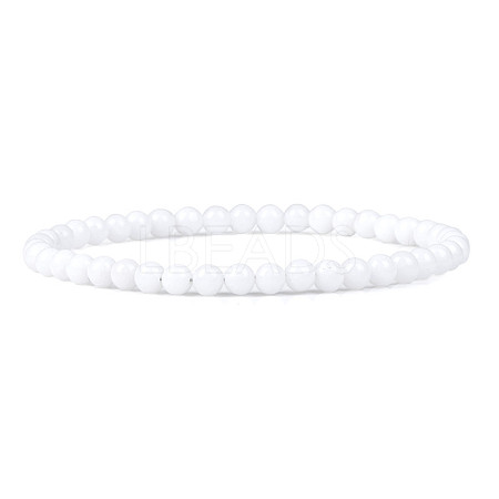 4mm Round Glass Beads Bracelet for Men KG3069-40-1