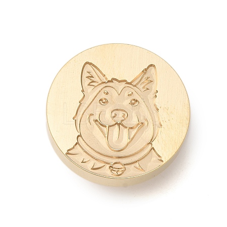 Golden Tone Wax Seal Brass Stamp Heads AJEW-U008-03G-06-1