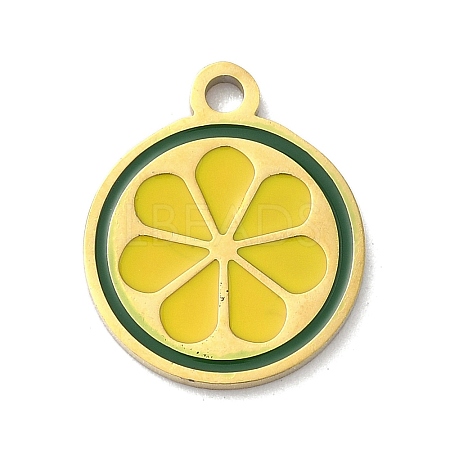 304 Stainless Steel Fruit Enamel Pendants LS-STAS-G362-04G-03-1