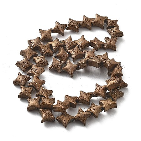 Electroplated Natural Lava Rock Beads Strands G-A251-C01-01C-1