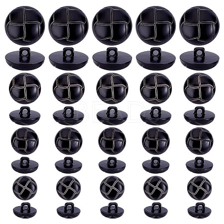 60Pcs 4 Style Plastic Shank Buttons BUTT-HY0001-19C-1