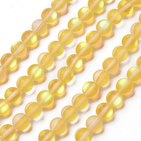 Synthetic Moonstone Beads Strands G-F142-8mm-10-1
