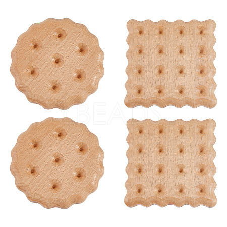 SUPERFINDINGS 4Pcs 2 Style Wooden Cup Mats AJEW-FH0003-35-1
