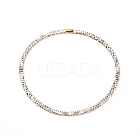 Clear Cubic Zirconia Tennis Necklace NJEW-E038-02G-1