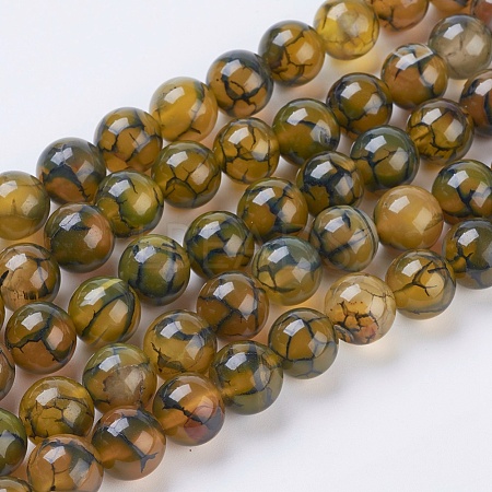 Natural Dragon Veins Agate Beads Strands G-G515-10mm-02A-1