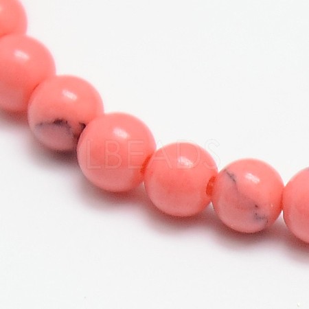 Synthetic Turquoise Smooth Round Beads Strands G-L146-8mm-03-1