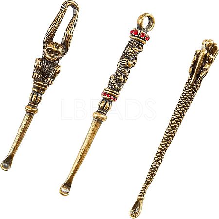 3Pcs 3 Style Brass EarPicks MRMJ-FH0001-21-1