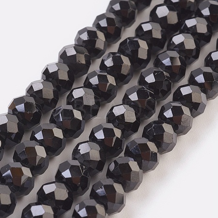 Natural Black Spinel Beads Strands G-F568-028-A-1