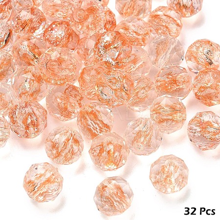 Crackle Transparent Glass Beads Strands GLAA-YW0005-73E-1