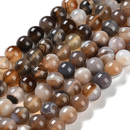 Natural Striped Agate/Banded Agate Beads Strands G-Z060-A01-B14-1
