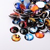 Starry Sky Printed Glass Half Round/Dome Cabochons GGLA-N004-10mm-D-1