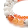 Moon and Star Charm Multi-strand Bracelet BJEW-TA00033-01-5