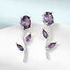 Brass Micro Pave Cubic Zirconia Stud Earrings KK-CBA8324-20P-5