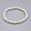 Natural Pearl Beads Stretch Bracelets BJEW-JB04265-01-1