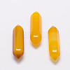 Dyed Faceted Natural Yellow Agate Point Beads for Wire Wrapped Pendants Making G-K003-30mm-06-1