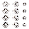 SUPERFINDINGS 18Pcs 3 Style Alloy Snap Button FIND-FH0006-36-1