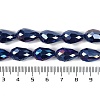Opaque Solid Color Electroplate Glass Beads Strands LS-EGLA-N013-P6mm-B03-4