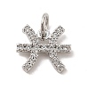 Brass Micro Pave Cubic Zirconia Charms KK-E077-02P-03-1