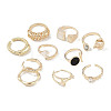 20Pcs 10 Styles Brass Adjustable Open Cuff Rings Set RJEW-A039-01G-2