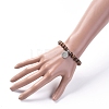 Unisex Wood Beads Stretch Charm Bracelets BJEW-JB04959-01-4