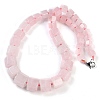 Natural Rose Quartz Hexagon Prism Graduated Beaded Necklaces for Women Men NJEW-K388-03R-1