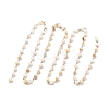 Handmade Chains. Natural Freshwater Shell Round Bead Chain AJEW-JB01084-02-3