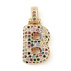 Brass Micro Pave Cubic Zirconia Pendants ZIRC-P121-01G-B-1