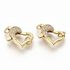 Brass Micro Pave Clear Cubic Zirconia Lobster Claw Clasps ZIRC-S066-021-1